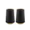 CosmoLiving by Cosmopolitan Set of 2 Black Porcelain Glam Vase, 5" x 8"